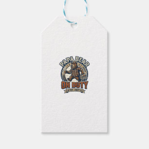 Father Day Papa Bear On Duty Shirt Funny Animal Da Gift Tags