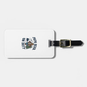 Father Day Papa Bear On Duty Shirt Funny Animal Da Luggage Tag