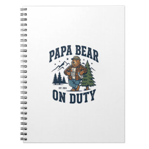 Father Day Papa Bear On Duty Shirt Funny Animal Da Notebook