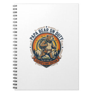 Father Day Papa Bear On Duty Shirt Funny Animal Da Notebook