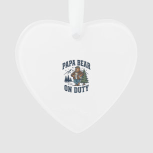 Father Day Papa Bear On Duty Shirt Funny Animal Da Ornament