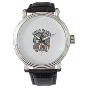 Father Day Papa Bear On Duty Shirt Funny Animal Da Watch