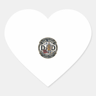 Father Day Repair Dad Shirt Ask Your Dad He Fixes  Heart Sticker