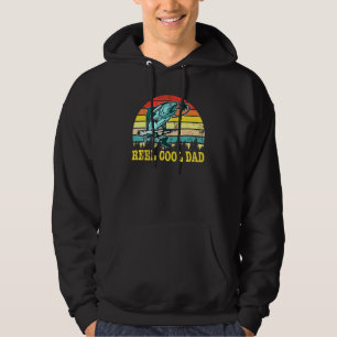 Father Day Vintage Retro Reel Cool Dad Fishing Hun Hoodie