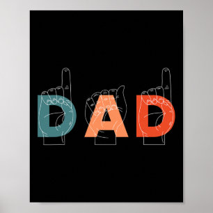 Father Father's Day Deaf-mute Sign-language Poster