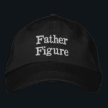 Father Figure Gift for Dad Meme Funny Christmas Embroidered Hat<br><div class="desc">Father Figure baseball dad hat,  funny boy embroidered ball cap,  Christmas gift for daddy birthday,  custom embroidery sarcastic joke humour,  adjustable hat for boyfriend son,  gen z meme humour silly,  men nerdy husband black present,  from wife girlfriend her mom,  personalized him father's day minimalist,  comedy quote new anniversary Valentine's</div>