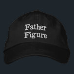 Father Figure Gift for Dad Meme Funny Christmas Embroidered Hat<br><div class="desc">Father Figure baseball dad hat,  funny boy embroidered ball cap,  Christmas gift for daddy birthday,  custom embroidery sarcastic joke humour,  adjustable hat for boyfriend son,  gen z meme humour silly,  men nerdy husband black present,  from wife girlfriend her mom,  personalized him father's day minimalist,  comedy quote new anniversary Valentine's</div>