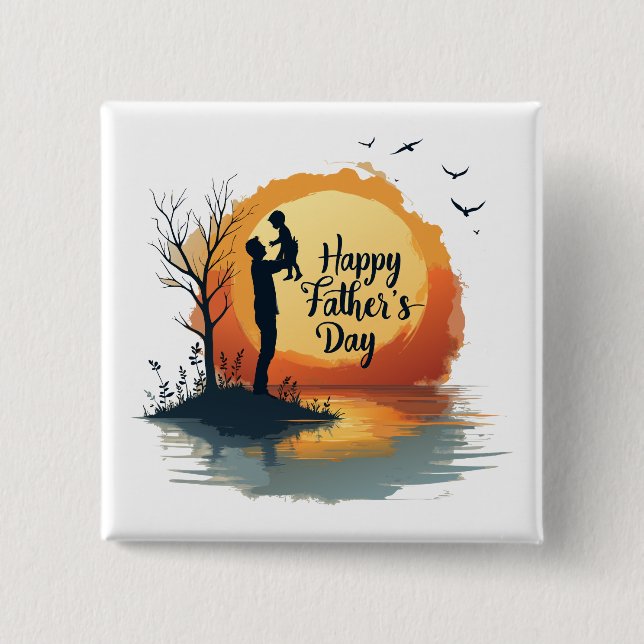 Father Figure Legendary Since Day One 2 Inch Square Button (Front)