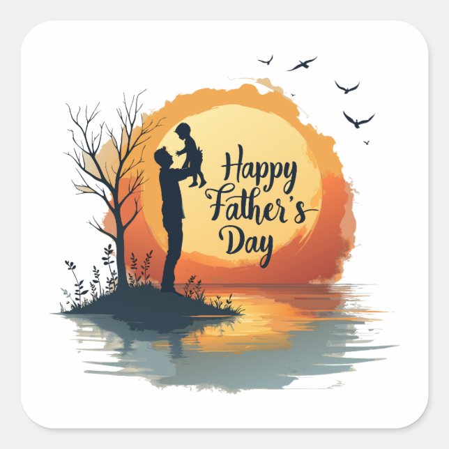 Father Figure Legendary Since Day One Square Sticker (Front)
