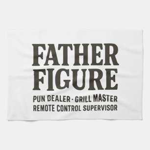 Father Figure Pun Dealer Funny Dad Shirt Kitchen Towel