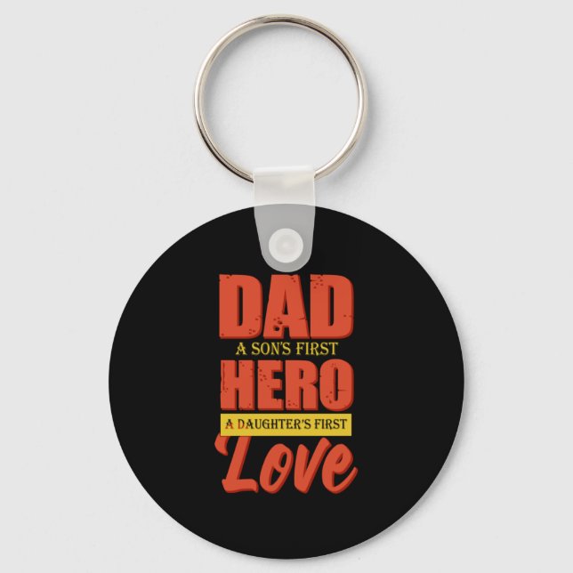 Father Gift | Dad Hero Love Keychain (Front)