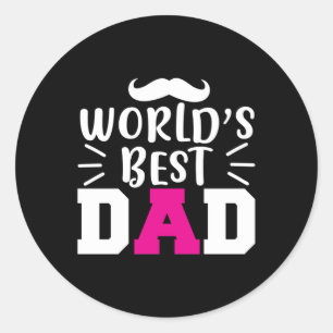 Father Gift World's Best Dad Classic Round Sticker