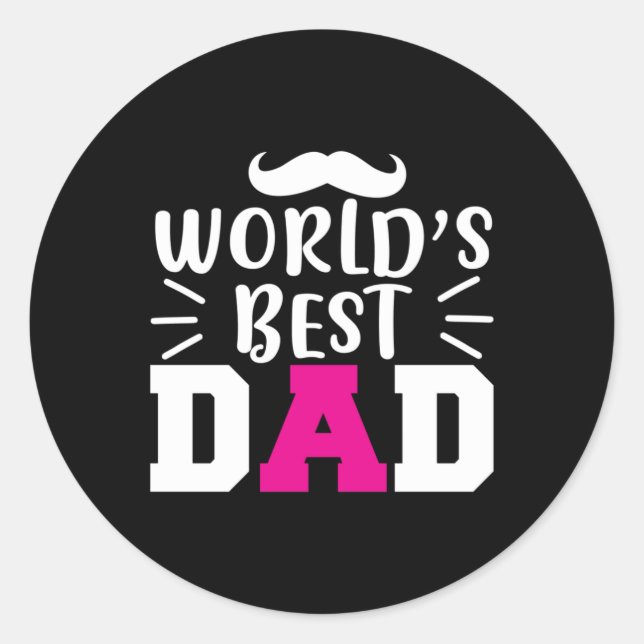 Father Gift World's Best Dad Classic Round Sticker (Front)