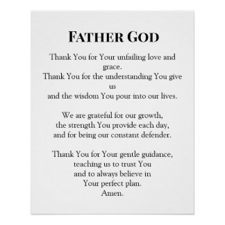 Father God Everyday Prayer Poster