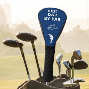 Father Golfing Funny Best Dad By Par Custom Blue Golf Head Cover
