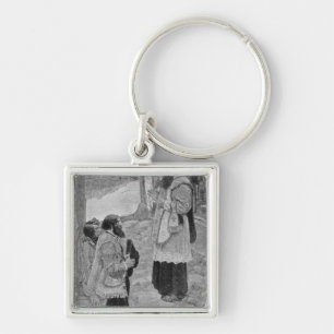 Father Hennepin Celebrating Mass Keychain