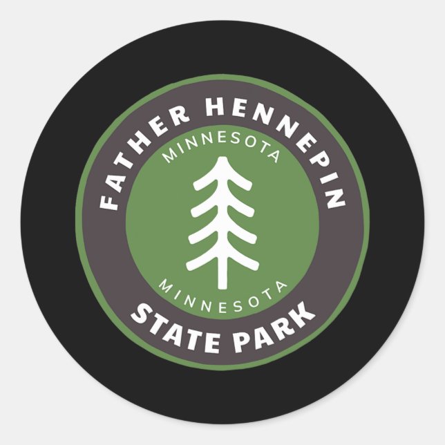 Father Hennepin State Park Minnesota MN Forest Classic Round Sticker (Front)