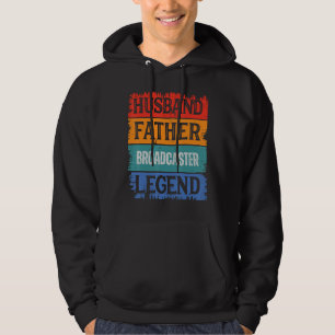 Father Husband BROADCASTER Legend Proud Dad  Retro Hoodie