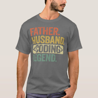 Father Husband Coding Legend Father s Day Web retr T-Shirt