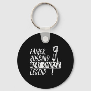 Father Husnd Meat Grill Legend Bbq Rbecue Grill Me Keychain