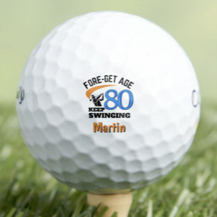 Father in Law 80th Birthday Gift FORE-get Age Golf Balls