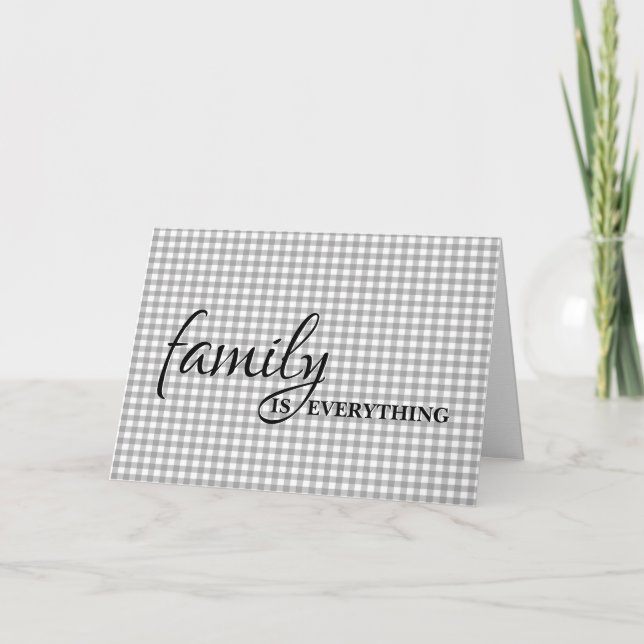 Father-in-law Birthday Grey Gingham Card (Front)