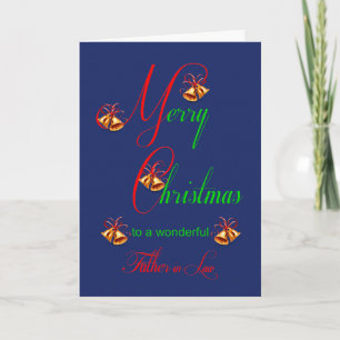 Father in Law Christmas Bells Holiday Card