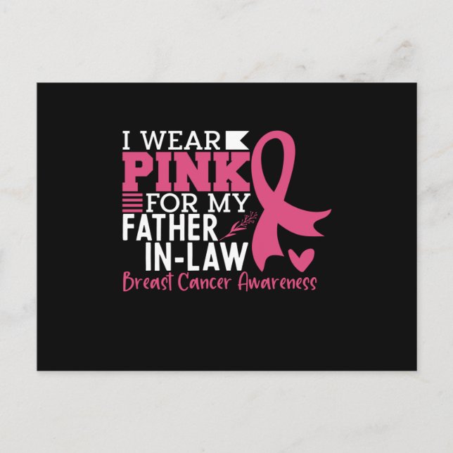 Father In Law Family Matching Breast Cancer Postcard (Front)