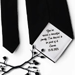 Father in law Gift from Bride Neck Tie<br><div class="desc">On your wedding day,  reminisce with your father-in-law by gifting him this personalized father-of-the-bride tie featuring a personalized message with your name and wedding date. Enter the name and date to be printed in a customized section.  Alternatively,  surprise him with this sweet gesture as a Father's Day gift</div>