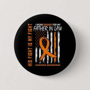Father In Law Leukaemia Cancer Awareness American 2 Inch Round Button