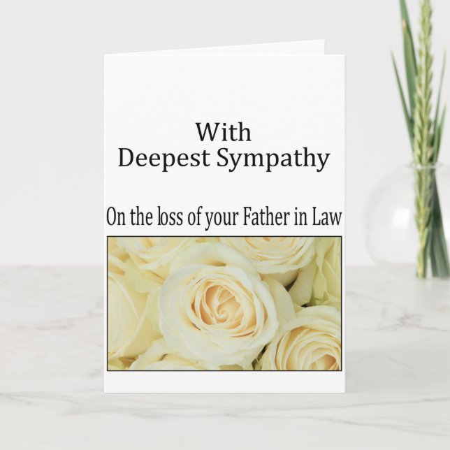 Father in Law loss Rose sympathy Card (Front)