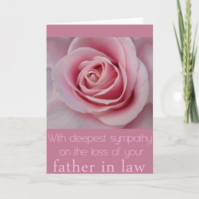 Father in Law loss Rose sympathy Card (Front)