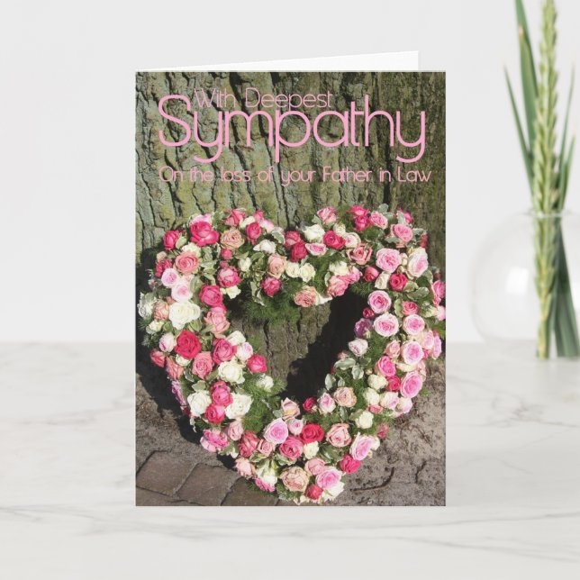 Father in Law loss Rose sympathy Card (Front)