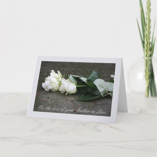 Father in Law loss Rose sympathy Card (Front)