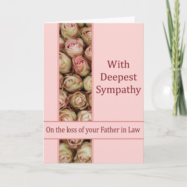 Father in Law loss Rose sympathy Card (Front)