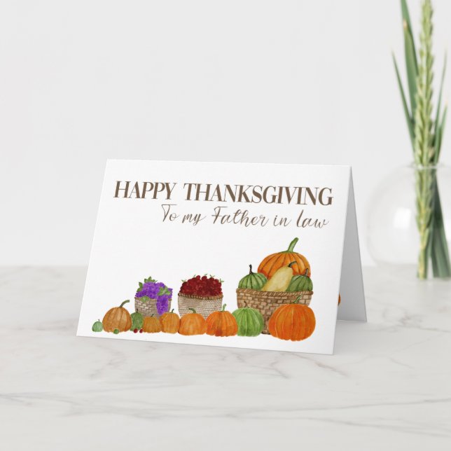 Father in Law Pumpkins Thanksgiving Card (Front)