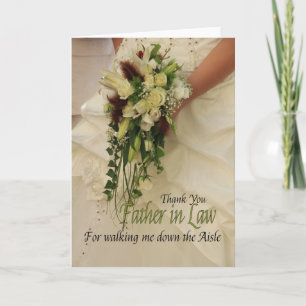 Father in Law Thanks for Walking me down Aisle Thank You Card