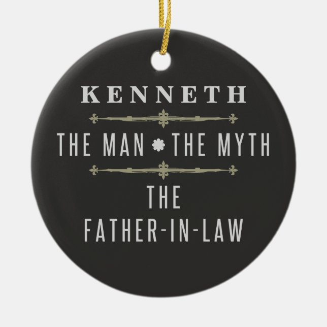 Father-In-Law The Man The Myth Ceramic Ornament (Front)