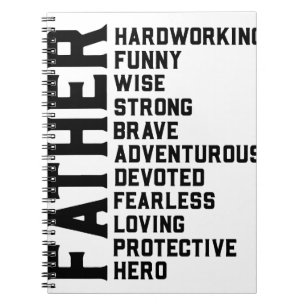 Father inspirational motivational positive vibes notebook