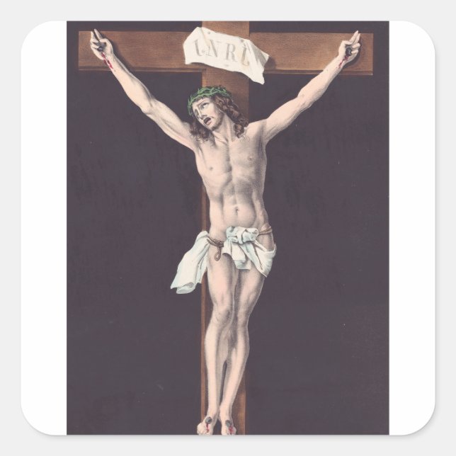 Father, into thy hands I commend my spirit Square Sticker (Front)