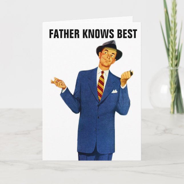 FATHER KNOWS BEST FATHER'S DAY RETRO CARDS FOR DAD (Front)