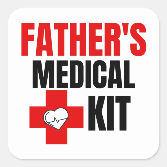 Father medical kit  square sticker (Front)