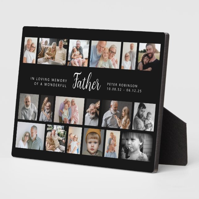 Father Memorial 18 Photo Collage Plaque (Side)