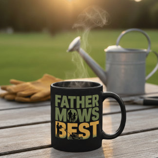 Father Mows Best Funny Gardening Dad Mug Gift