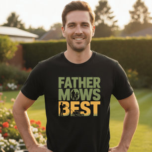Father Mows Best Funny Gardening Dad Vintage  T-Shirt