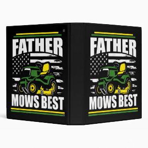 Father Mows Best Funny Lawn Mower American Flag Fa Binder
