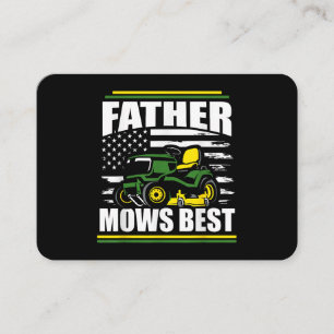 Father Mows Best Funny Lawn Mower American Flag Fa Business Card