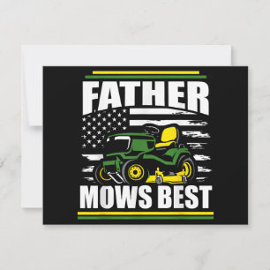 Father Mows Best Funny Lawn Mower American Flag Fa Holiday Card