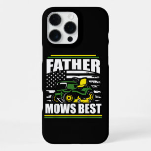 Father Mows Best Funny Lawn Mower American Flag Fa iPhone 16 Pro Max Case