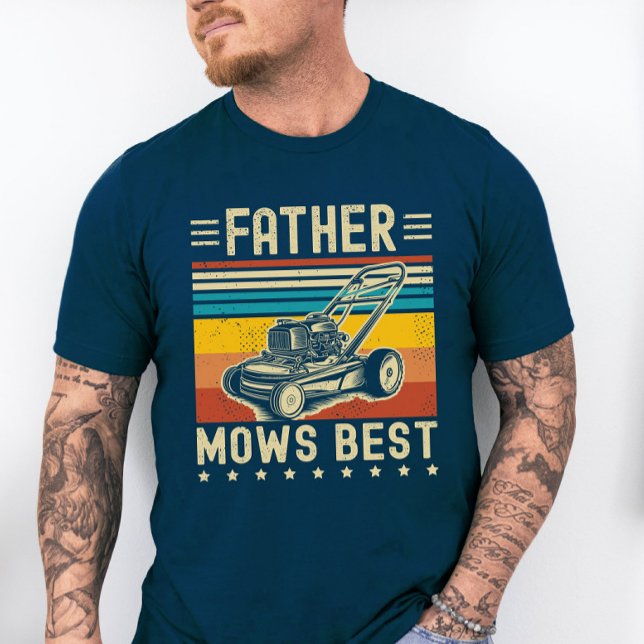 Father Mows Best Funny Lawn Mowing Dad Vintage T-Shirt (Creator Uploaded)